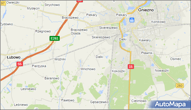 mapa Dalki, Dalki na mapie Targeo