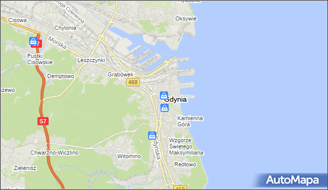 mapa Gdyni, Gdynia na mapie Targeo