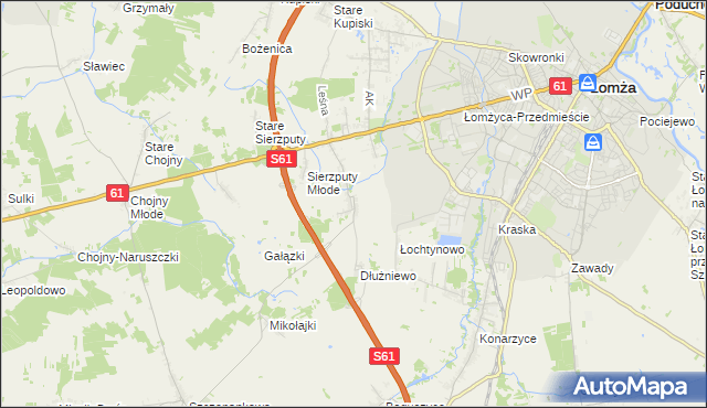 mapa Jarnuty gmina Łomża, Jarnuty gmina Łomża na mapie Targeo