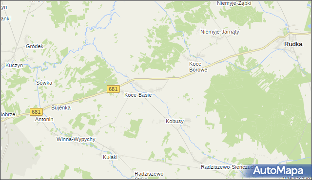 mapa Koce-Schaby, Koce-Schaby na mapie Targeo