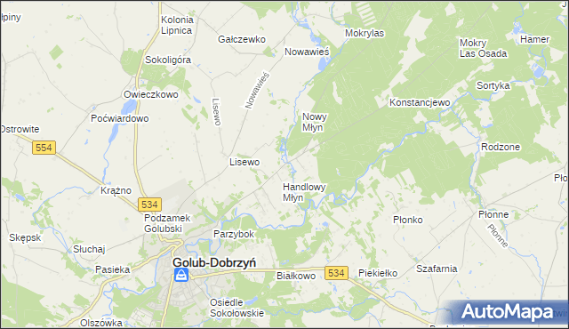 mapa Lisewo-Młyn, Lisewo-Młyn na mapie Targeo
