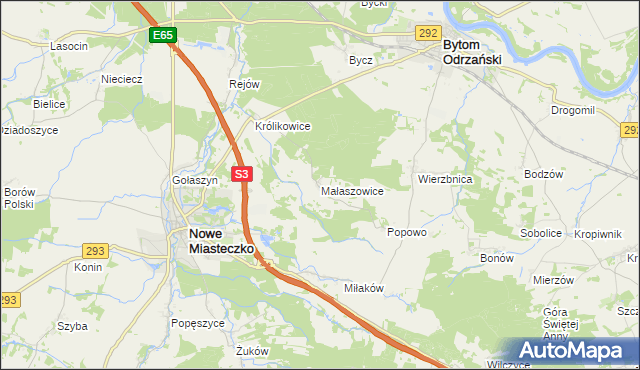 mapa Małaszowice, Małaszowice na mapie Targeo