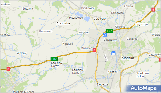 mapa Mikowice gmina Kłodzko, Mikowice gmina Kłodzko na mapie Targeo