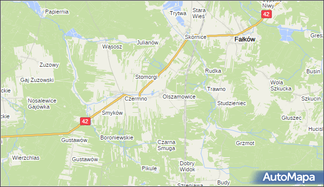 mapa Olszamowice, Olszamowice na mapie Targeo