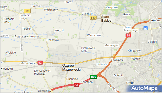 mapa Piotrkówek Mały, Piotrkówek Mały na mapie Targeo