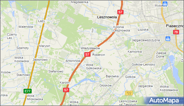 mapa Robercin, Robercin na mapie Targeo