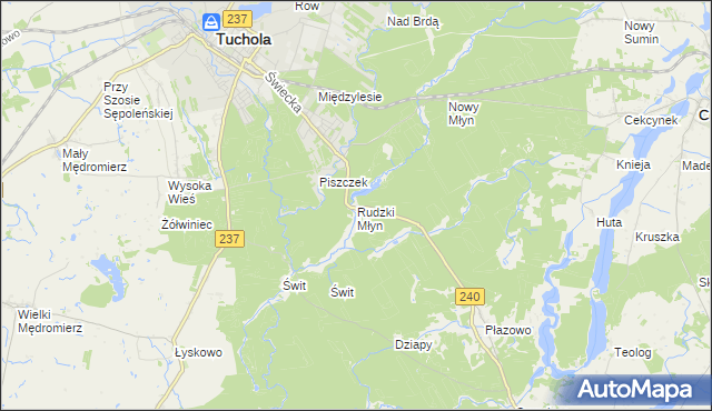 mapa Rudzki Młyn, Rudzki Młyn na mapie Targeo