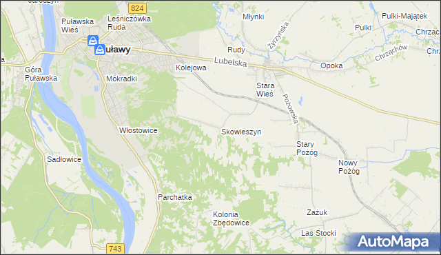 mapa Skowieszyn, Skowieszyn na mapie Targeo