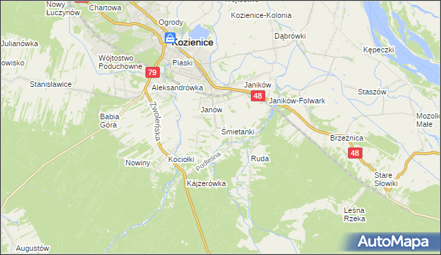 mapa Śmietanki, Śmietanki na mapie Targeo