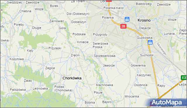 mapa Szczepańcowa, Szczepańcowa na mapie Targeo