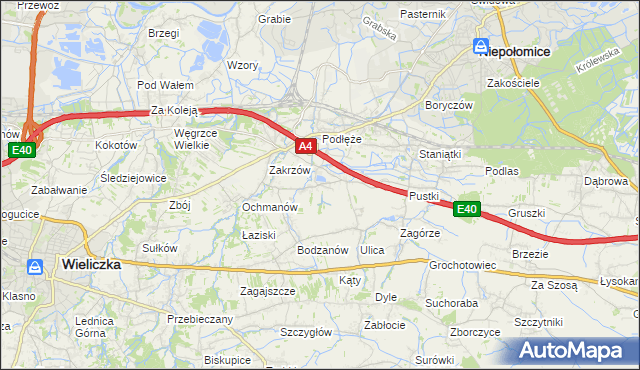 mapa Zakrzowiec, Zakrzowiec na mapie Targeo