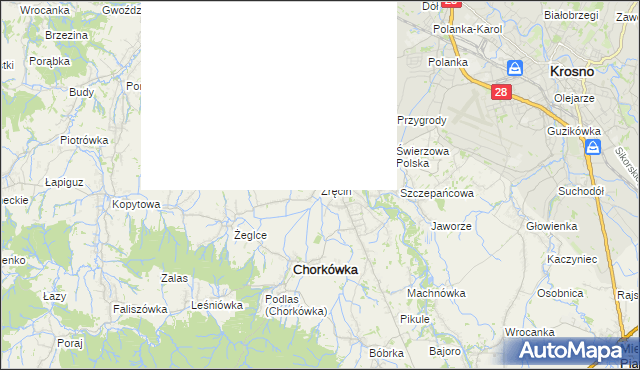 mapa Zręcin, Zręcin na mapie Targeo