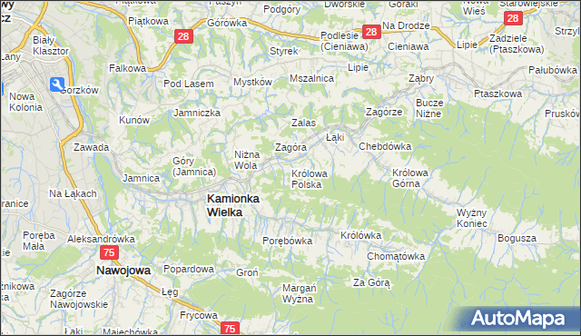 mapa Królowa Polska, Królowa Polska na mapie Targeo