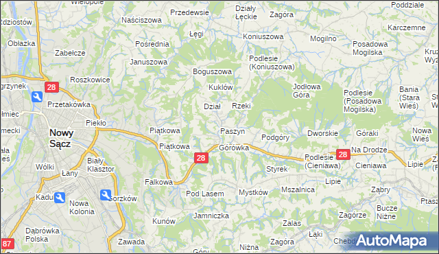 mapa Paszyn, Paszyn na mapie Targeo