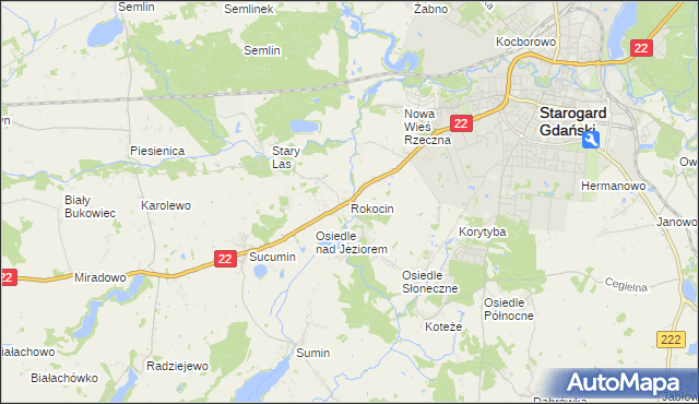 mapa Rokocin, Rokocin na mapie Targeo