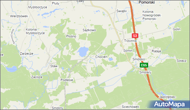 mapa Chocień, Chocień na mapie Targeo