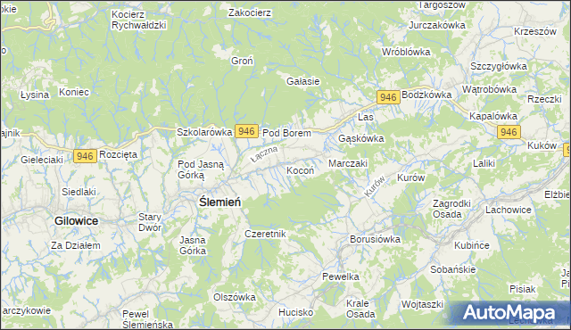 mapa Kocoń, Kocoń na mapie Targeo