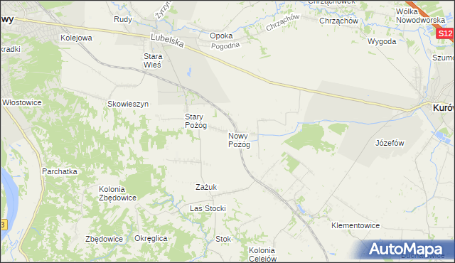 mapa Nowy Pożóg, Nowy Pożóg na mapie Targeo