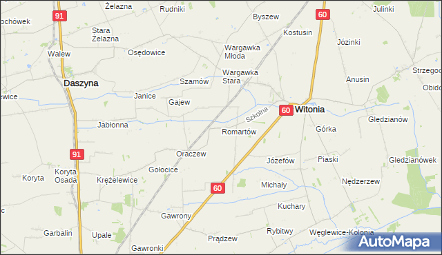 mapa Romartów, Romartów na mapie Targeo