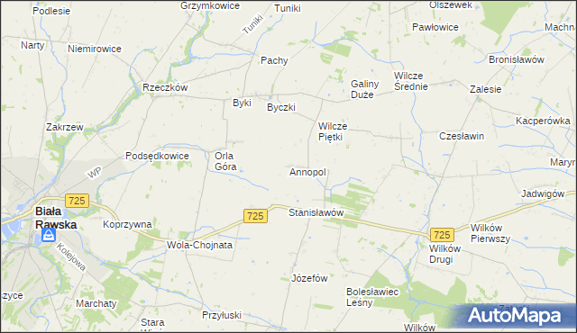 mapa Annopol gmina Błędów, Annopol gmina Błędów na mapie Targeo