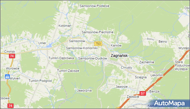 mapa Bartków gmina Zagnańsk, Bartków gmina Zagnańsk na mapie Targeo