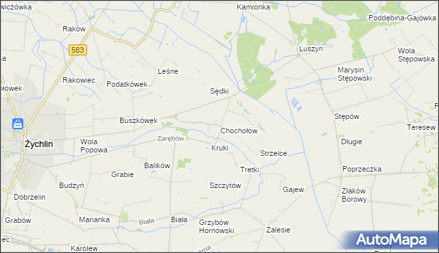 mapa Chochołów gmina Żychlin, Chochołów gmina Żychlin na mapie Targeo