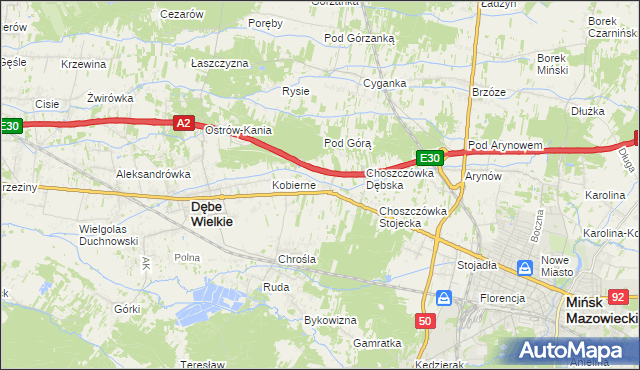 mapa Choszczówka Rudzka, Choszczówka Rudzka na mapie Targeo