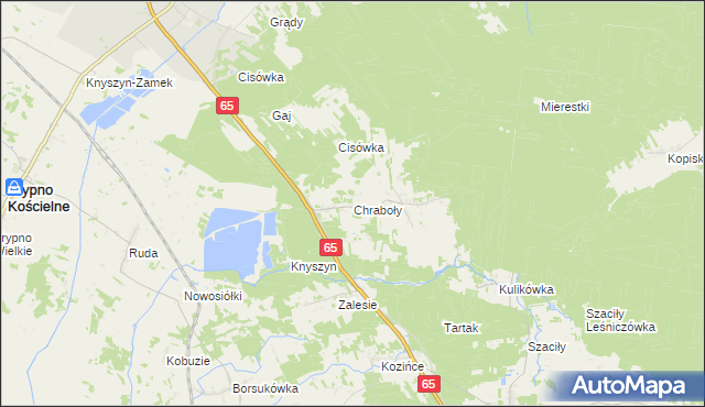 mapa Chraboły gmina Dobrzyniewo Duże, Chraboły gmina Dobrzyniewo Duże na mapie Targeo