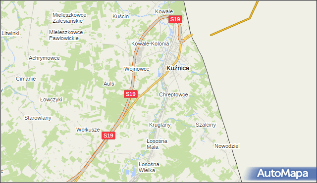 mapa Chreptowce, Chreptowce na mapie Targeo