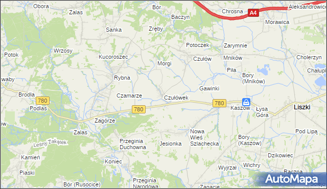 mapa Czułówek, Czułówek na mapie Targeo