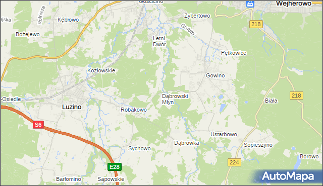 mapa Dąbrowski Młyn, Dąbrowski Młyn na mapie Targeo