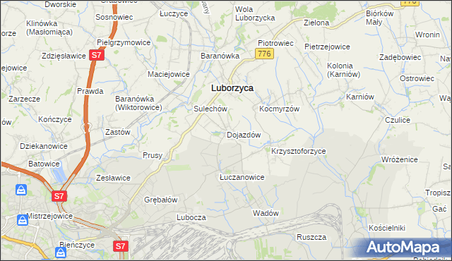 mapa Dojazdów, Dojazdów na mapie Targeo