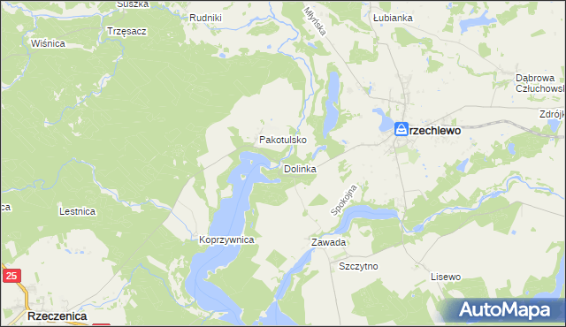 mapa Dolinka gmina Przechlewo, Dolinka gmina Przechlewo na mapie Targeo