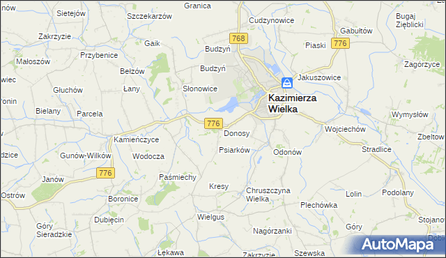 mapa Donosy, Donosy na mapie Targeo
