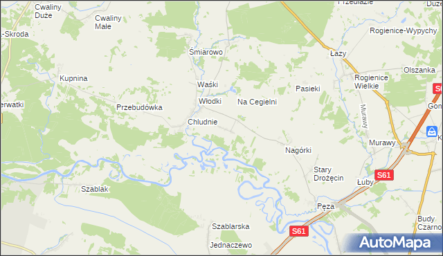 mapa Drożęcin-Lubiejewo, Drożęcin-Lubiejewo na mapie Targeo