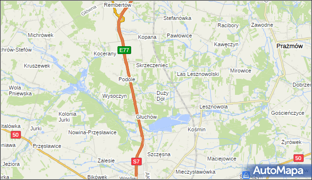 mapa Duży Dół, Duży Dół na mapie Targeo