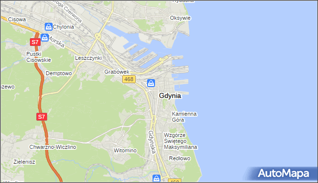 mapa Gdyni, Gdynia na mapie Targeo