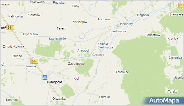 mapa Grobelki gmina Białopole, Grobelki gmina Białopole na mapie Targeo