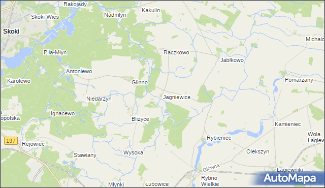 mapa Jagniewice, Jagniewice na mapie Targeo