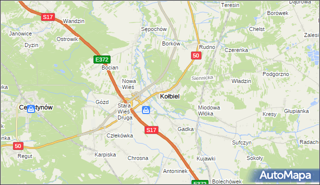 mapa Kołbiel, Kołbiel na mapie Targeo