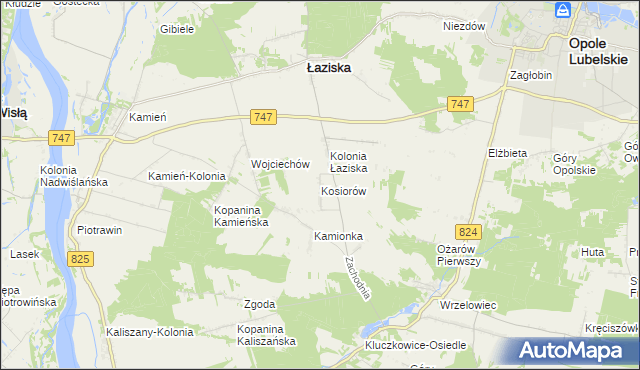 mapa Kosiorów gmina Łaziska, Kosiorów gmina Łaziska na mapie Targeo