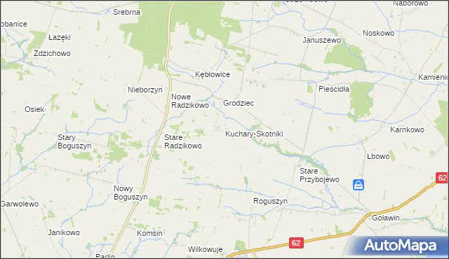 mapa Kuchary-Skotniki, Kuchary-Skotniki na mapie Targeo