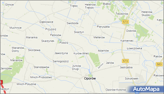 mapa Kurów-Parcel, Kurów-Parcel na mapie Targeo