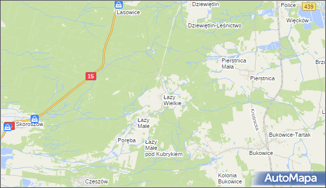 mapa Łazy Wielkie, Łazy Wielkie na mapie Targeo