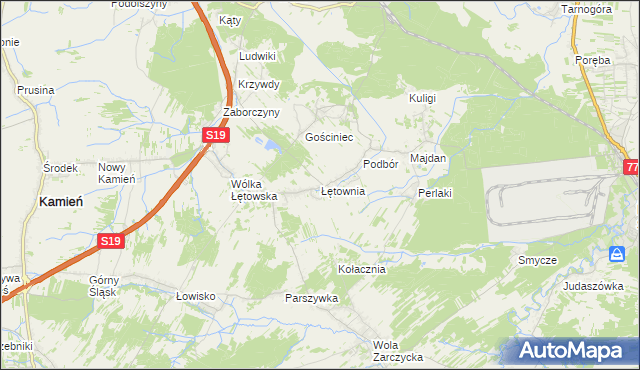 mapa Łętownia gmina Nowa Sarzyna, Łętownia gmina Nowa Sarzyna na mapie Targeo