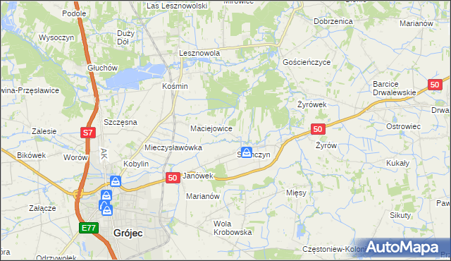 mapa Lisówek gmina Grójec, Lisówek gmina Grójec na mapie Targeo