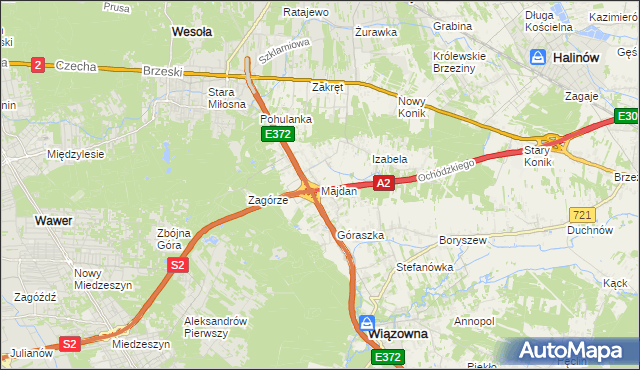 mapa Majdan gmina Wiązowna, Majdan gmina Wiązowna na mapie Targeo