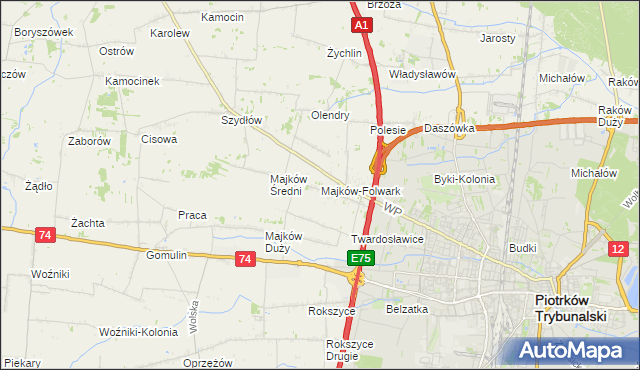 mapa Majków-Folwark, Majków-Folwark na mapie Targeo