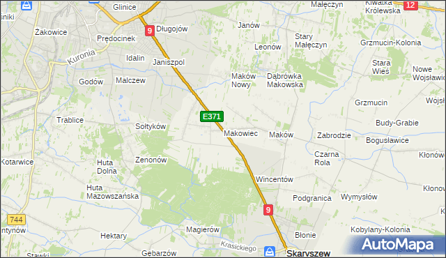mapa Makowiec, Makowiec na mapie Targeo