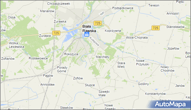 mapa Marchaty, Marchaty na mapie Targeo